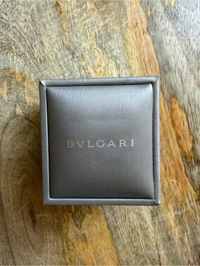 Authentic BVLGARI Empty Ring Box Only Gray Leather Case Via Condotti Roma